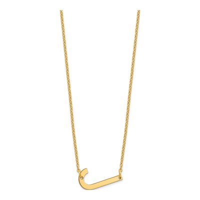 14K Yellow Gold Small Letter J Necklace – view 2