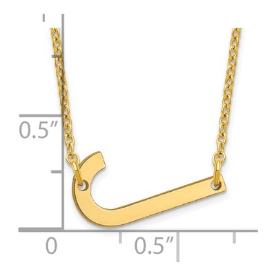 14K Yellow Gold Small Letter J Necklace – view 3