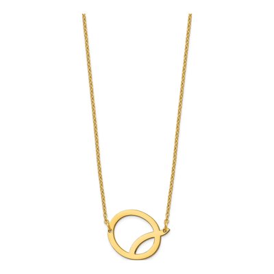 14K Yellow Gold Small Letter Q Necklace – view 2