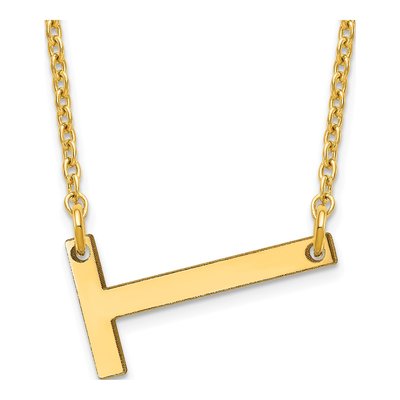 14K Yellow Gold Letter T Necklace