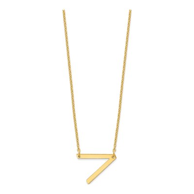 14K Yellow Gold Small Letter V Necklace – view 2