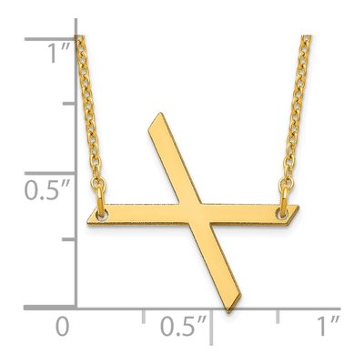14K Yellow Gold Small Letter X Necklace – view 3