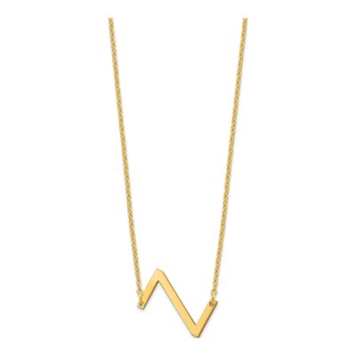 14K Yellow Gold Small Letter Z Necklace – view 2