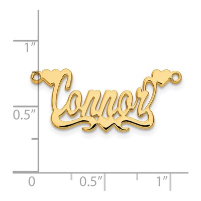 Gold-Plated Sterling Silver Personalized Hearts Name Plate Pendant – view 5