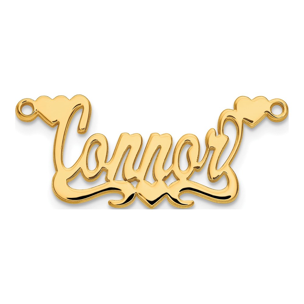 Gold-Plated Sterling Silver Personalized Hearts Name Plate Pendant
