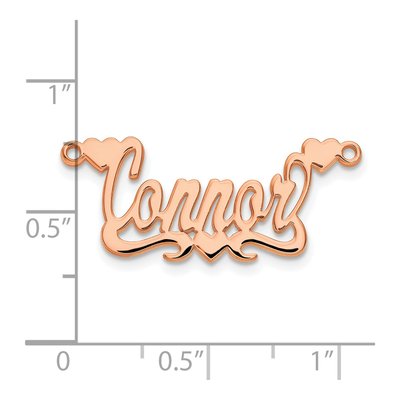 14K Rose Gold Hearts Name Plate Pendant – view 5