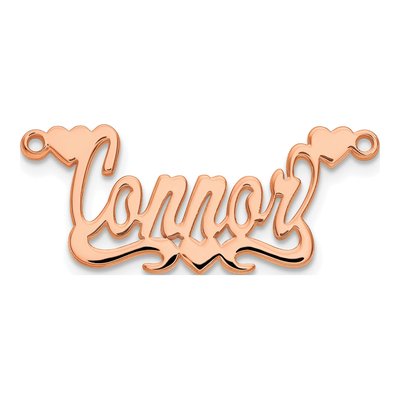 14K Rose Gold Hearts Name Plate Pendant
