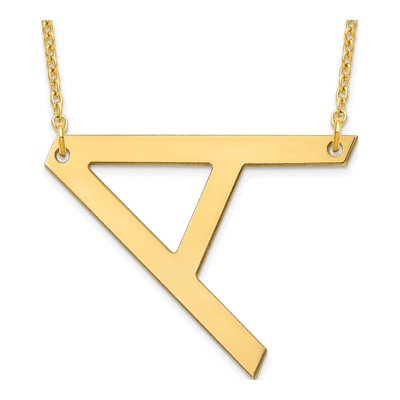 Gold-Plated Sterling Silver Letter A Necklace