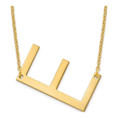 Gold-Plated Sterling Silver Letter E Necklace