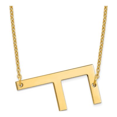 Gold-Plated Sterling Silver Letter F Necklace