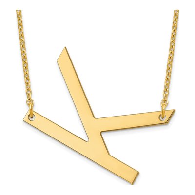 Gold-Plated Sterling Silver Letter K Necklace