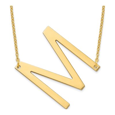 Gold-Plated Sterling Silver Letter M Necklace