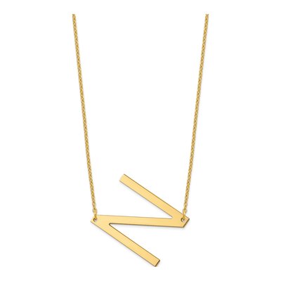 Gold-Plated Sterling Silver Letter N Necklace – view 2