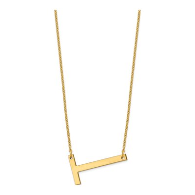 Gold-Plated Sterling Silver Letter T Necklace – view 2