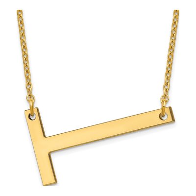 Gold-Plated Sterling Silver Letter T Necklace