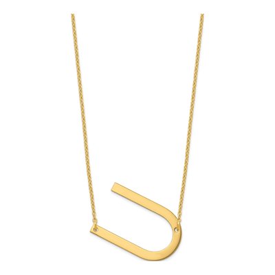 Gold-Plated Sterling Silver Letter U Necklace – view 2