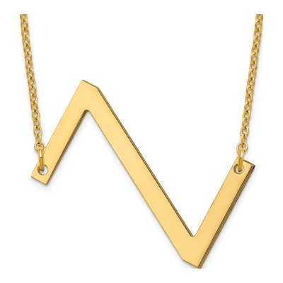 Sterling Silver Gold Plated Letter Z Necklace