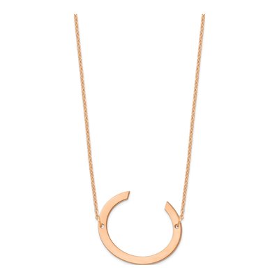 14K Rose Gold Large Letter C Necklace – view 2