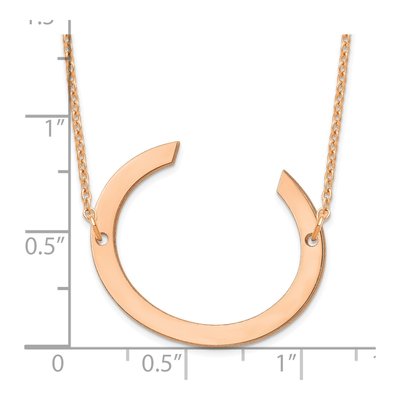 14K Rose Gold Large Letter C Necklace – view 3