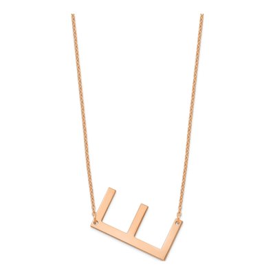 14K Rose Gold Letter E Necklace – view 2