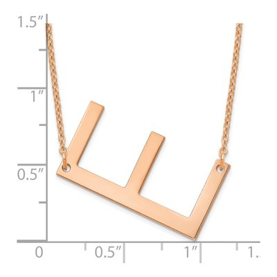 14K Rose Gold Letter E Necklace – view 3