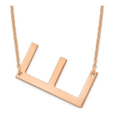 14K Rose Gold Letter E Necklace