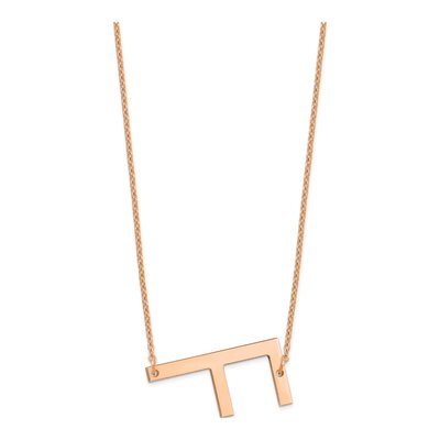 14K Rose Gold Letter F Necklace – view 2