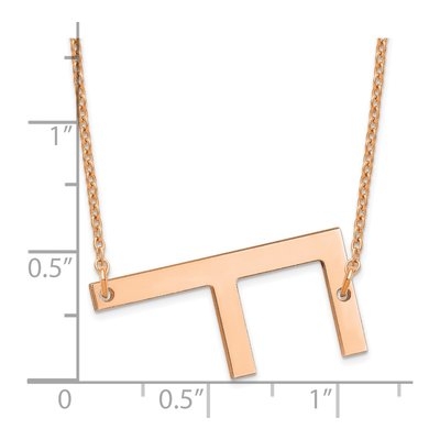 14K Rose Gold Letter F Necklace – view 3