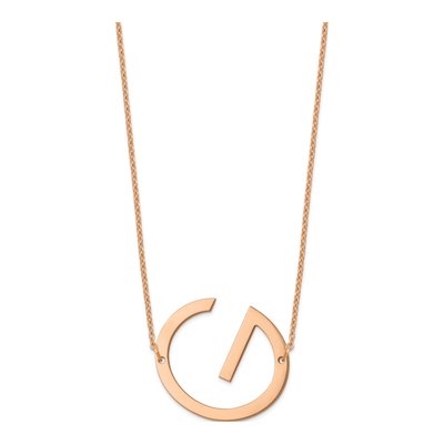 14K Rose Gold Large Letter G Necklace – view 2