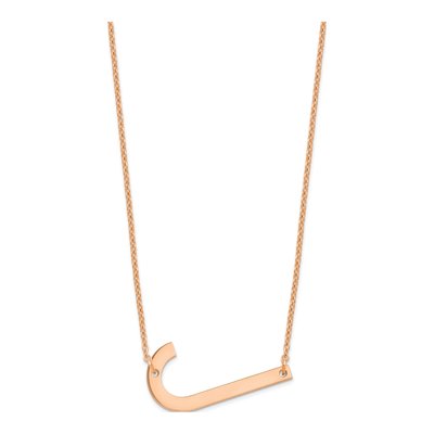 14K Rose Gold Large Letter J Necklace – view 2