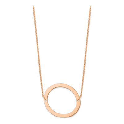 14K Rose Gold Large Letter O Necklace – view 2