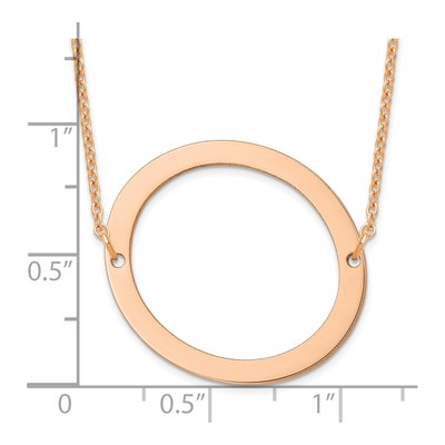 14K Rose Gold Large Letter O Necklace – view 3