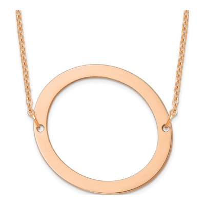 14K Rose Gold Large Letter O Necklace