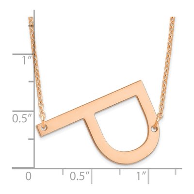 14K Rose Gold Large Letter P Necklace – view 3