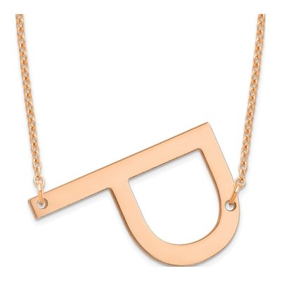 14K Rose Gold Large Letter P Necklace