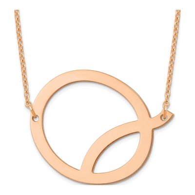 14K Rose Gold Large Letter Q Necklace