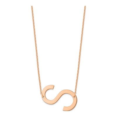 14K Rose Gold Letter S Necklace – view 2