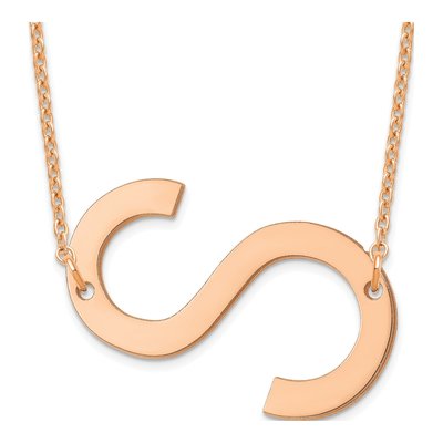 14K Rose Gold Letter S Necklace