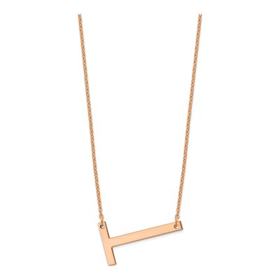 14K Rose Gold Letter T Necklace – view 2