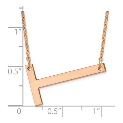 14K Rose Gold Letter T Necklace – view 3
