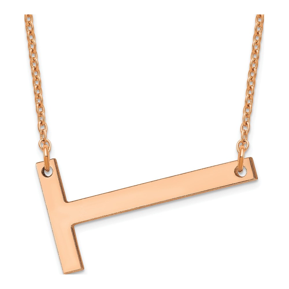 14K Rose Gold Letter T Necklace