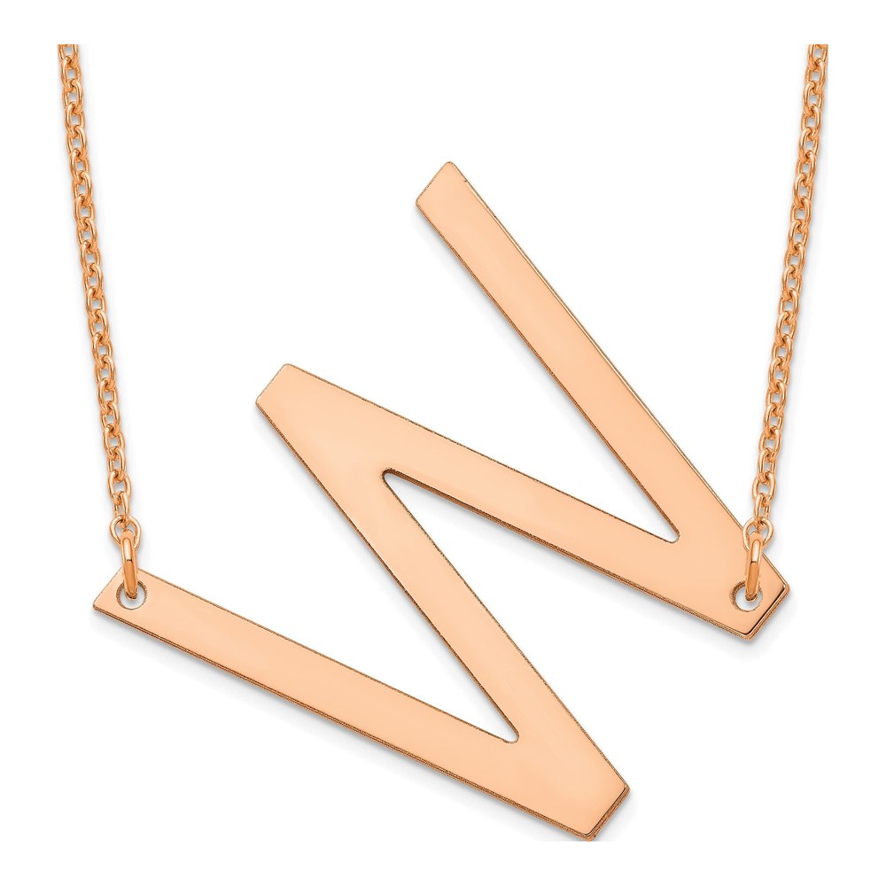 14K Rose Gold Letter W Necklace