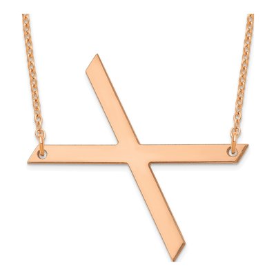 14K Rose Gold Letter X Necklace