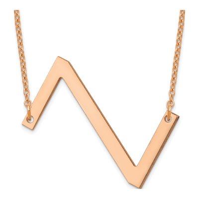 14K Rose Gold Letter Z Necklace