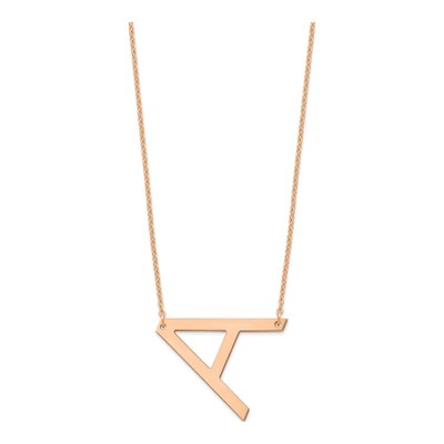 Rose Gold-Plated Sterling Silver Letter A Necklace – view 2