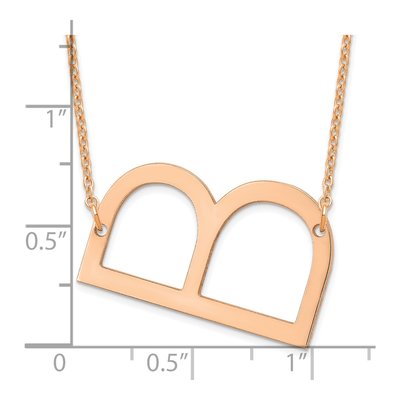 Rose Gold-Plated Sterling Silver Sideways Initial B Necklace – view 3