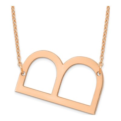 Rose Gold-Plated Sterling Silver Sideways Initial B Necklace