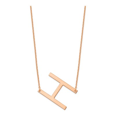 Rose Gold-Plated Sterling Silver Letter H Necklace – view 2