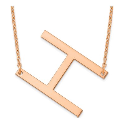 Rose Gold-Plated Sterling Silver Letter H Necklace