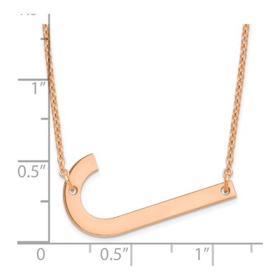 Rose Gold-Plated Sterling Silver Letter J Necklace – view 3